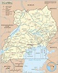 Large Detailed Political And Administrative Map Of Uganda With Relief ...