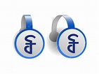 Símbolo del riel camboyano en wobblers publicitarios azules. diseño de ...