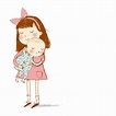 Cute Girl Cuddling Baby / Alex T Smith | Sisters drawing, Sister ...
