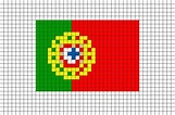 Flag of Portugal Pixel Art | Pixel art, Pixel art templates, Easy pixel art