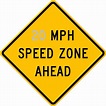 _ MPH Speed Zone Ahead Speed Limit Sign FRR638