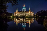 Neues Rathaus Hannover Foto & Bild | architektur, architektur bei nacht ...