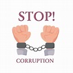 detener la corrupción. un cartel o publicación en internet. ilustración ...