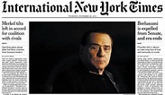 La prima pagina dell'International New York Times sulla decadenza di ...