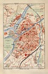 Metz historischer Stadtplan Karte Lithographie ca. 1909 - Archiv hist