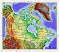 Topographical Map of Canada, on heavy cotton canvas, 20 x 25 approx.