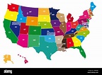 Estados del mapa de estados unidos Imágenes recortadas de stock - Alamy