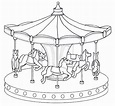 Epic Carousel Coloring Sheet merry go round picture | Coloring pages ...