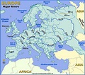 Map Of Europe And Its Rivers - Map of world
