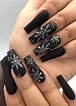 Pretty Festive Nail Colours & Designs 2020 : Black Festive nails ...