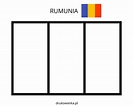 Libro da colorare bandiera della Romania da stampare e online