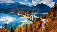 Amazing Wallpapers: Bridge over Sylvenstein Lake in Upper Bavaria, Germany