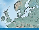 Map of Northwest Europe Continent Illustration with Sovereign States ...