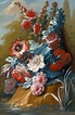 Bouquets of Flowers on a Ledge above Water 2 Painting by Mary Moser ...