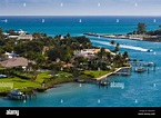 USA, Florida, Jupiter, Jupiter Inlet Lighthouse, view of Jupiter Island ...
