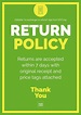 Customize a No Refund Policy sign for your business