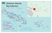 Large political map of Solomon Islands with cities and airports ...