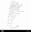 Mapa político de Argentina. Divisiones administrativas - provincias ...