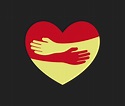 abrazos humanos en forma de corazón, abrazando las manos, apoyo y ...
