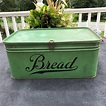 Vintage 1940s Green Tin Box Retro Bread Box Green Hinged Bread | Etsy ...