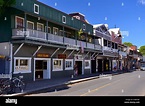 Shops and restaurants on Front Street, Lahaina, Maui, Hawaii, USA Stock ...