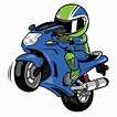Vector de dibujos animados de wheelies motorcycle rider | Vector Premium