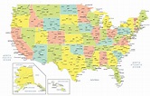 Usa Map With State Names And Capitals