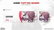 Free anime twitter header template, and it's photoshop template | Behance