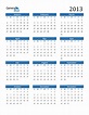 2013 Calendar (PDF, Word, Excel)