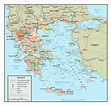 Large political and administrative map of Greece with roads and major ...