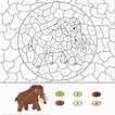 Mammoth Color by Number | Free Printable Coloring Pages