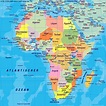 Karte von Afrika, Weltkarte politisch (Übersichtskarte / Regionen der ...