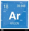 Argon symbol. Element number 18 of the Periodic Table of the Elements ...