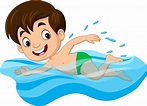 Cartoon little boy swimmer in the swimming pool 7098371 Vector Art at ...