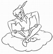 Malvorlage „Peter Pan sitzt auf der Wolke“ – Kostenlose Malvorlagen zum ...