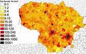 163.Population density (administrative boundaries) map of Lithuania - 5 ...