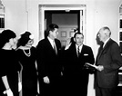 President John F. Kennedy observes as Thomas D'Alesandro, Jr. is sworn ...