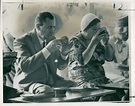 Soviet politician Andrei Gromyko with his wife Lydia Gromyko sipping t