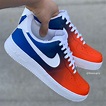 Custom AF1s Fade - Red/Blue in 2021 | Nike shoes blue, Red nike shoes ...