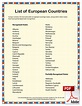 List of European Countries | Social Studies PDF Study Guide