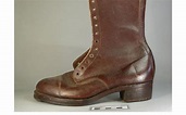 Boots, pair, women's, WW2 Land Army issue, ankle boots, brown leather ...