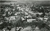 Late 1950s aerial photograph of downtown Beaumont, California at the ...