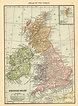1916 Antique UNITED KINGDOM Map BRITISH ISLES Map Great Britain Map ...