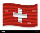 3D ondeando la bandera de Suiza . Plantilla para tu diseño Imagen ...