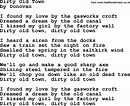 Donovan Leitch song - Dirty Old Town lyrics