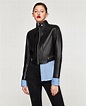 Zara Cropped Leather Biker Jacket | Leather Jacket Details | POPSUGAR ...