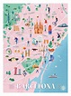 Mapa ilustrado para los que aman Barcelona. Ciudad mediterránea y ...