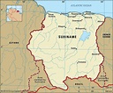 Map of Suriname and geographical facts, Where Suriname is on the world ...