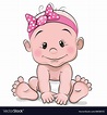 Cute cartoon baby girl Royalty Free Vector Image