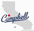 Map of Campbell, CA, California